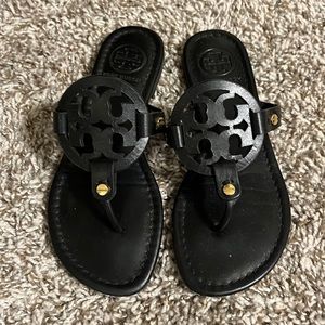 Tory Burch matte leather Miller sandals Size 5. EUC. Worn twice.